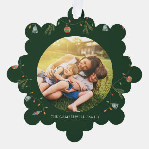 Cute Family Photo Christmas Holiday Tree Decoration Card