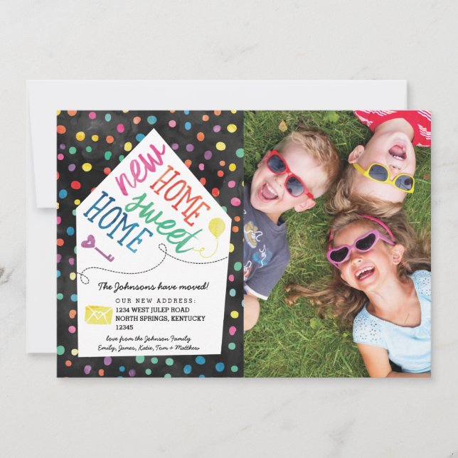 Cute Family Photo Moving Announcements - Rainbow (Front)