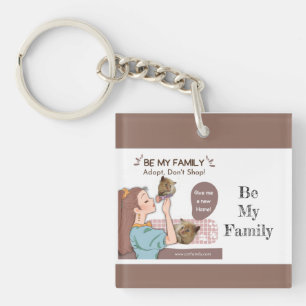 Cute family-proud cat lovers and pet families key ring