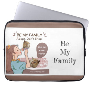 Cute family-proud cat lovers and pet families laptop sleeve