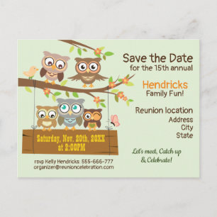Cute family reunion design postcard