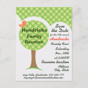 Cute family reunion invitation. postcard