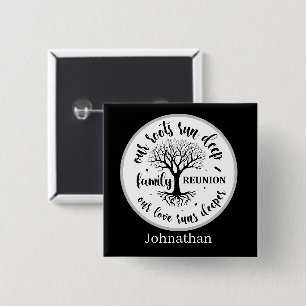 Cute Family reunion party add name 15 Cm Square Badge