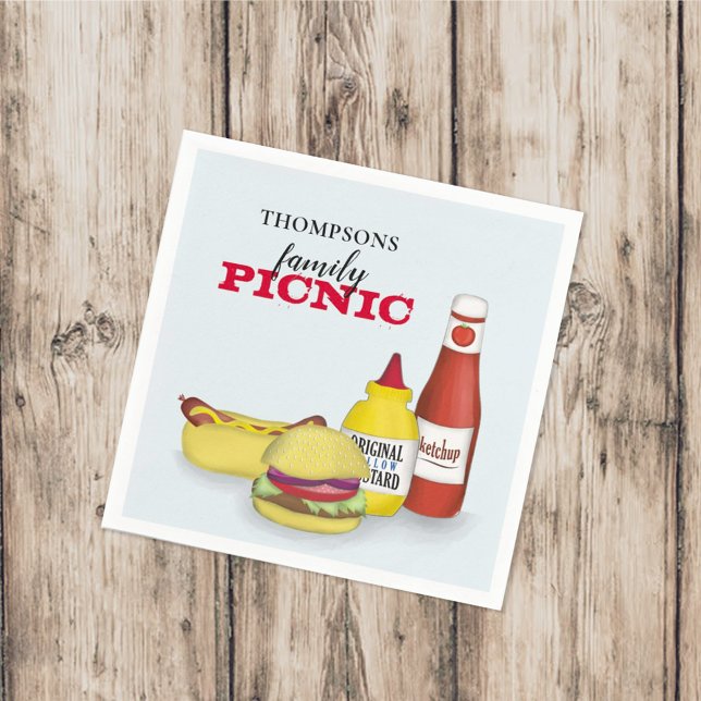 Cute Family Reunion Party Personalized  Napkin (Creator Uploaded)