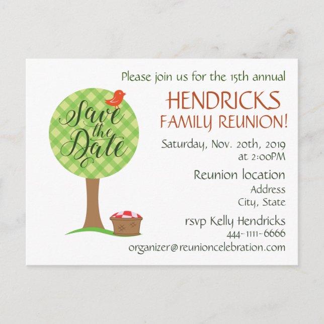 Cute family reunion postcard (Front)