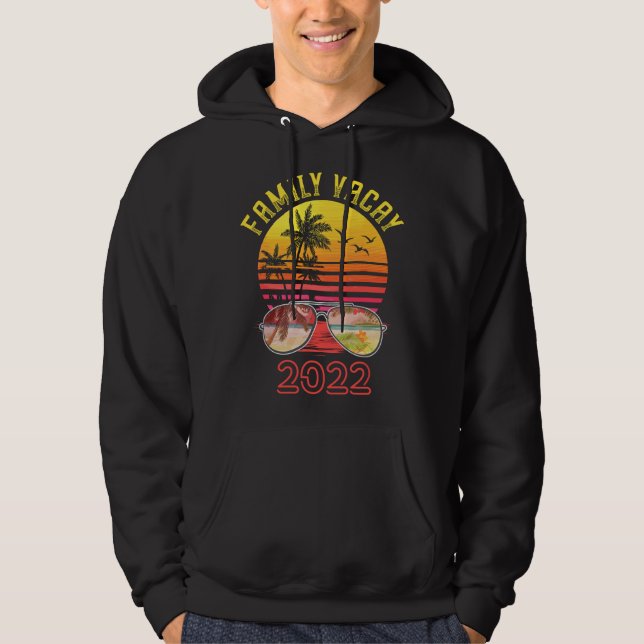Cute Family Vacay 2022 Men Women Teens Cool Beach  Hoodie (Front)