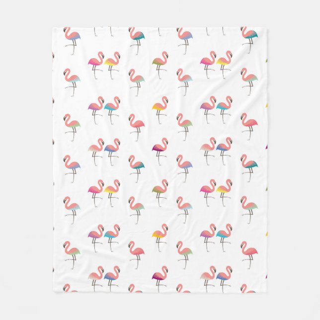Cute Famingos Fleece Blanket (Front)