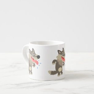 Cute Famished Cartoon Wolf Espresso Mug