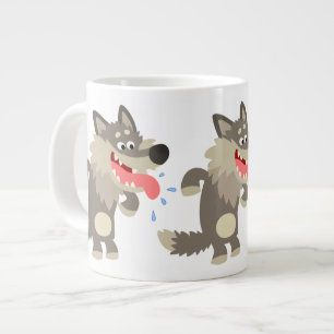 Cute Famished Cartoon Wolf Jumbo Mug