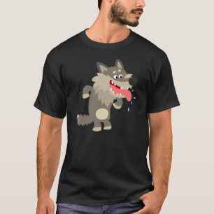 Cute Famished Cartoon Wolf T-Shirt