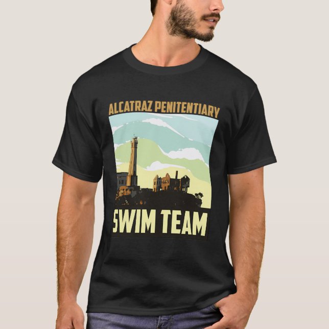 Cute Fancy Alcatraz Penitentiary Swim Team Hoodie  T-Shirt (Front)