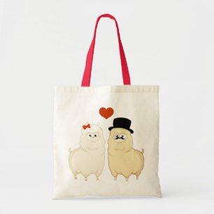 Cute Fancy Alpaca Couple Tote Bag
