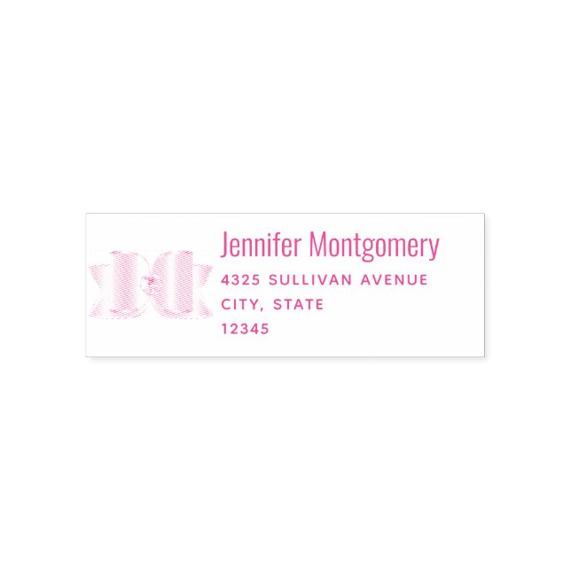 Cute Fancy Bow Address Self-inking Stamp (Design)