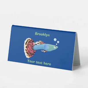 Cute fancy guppy tropical fish cartoon