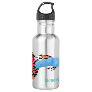 Cute fancy guppy tropical fish cartoon 532 ml water bottle