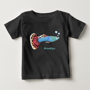 Cute fancy guppy tropical fish cartoon baby T-Shirt