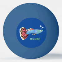 Cute fancy guppy tropical fish cartoon