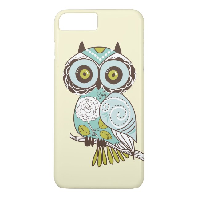 Cute Fancy Retro Groovy Owl Custom Case-Mate iPhone Case (Back)