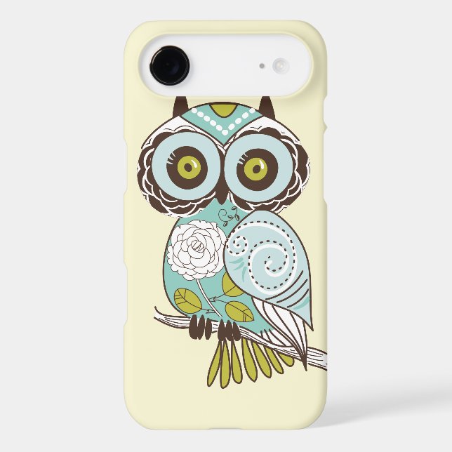 Cute Fancy Retro Groovy Owl Custom Case-Mate iPhone Case (Back)