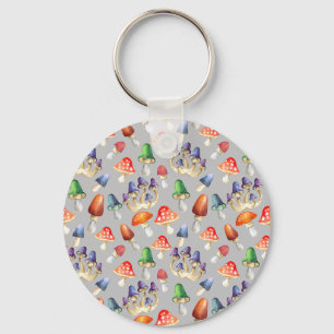 Cute fantastic mushrooms throw pillow beverage coa key ring