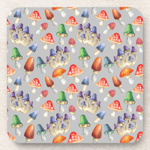 Cute fantastic mushrooms throw pillow coaster