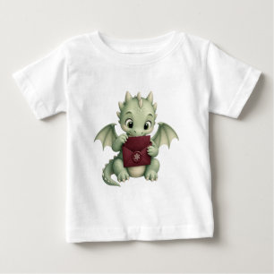 Cute Fantasy Baby Dragon Reading Mail T-Shirt
