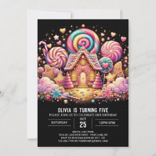 Cute Fantasy Candyland Digital Birthday Invitation