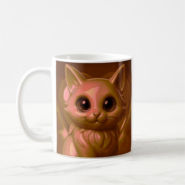 Cute Fantasy Cat Coffee Mug (Left)