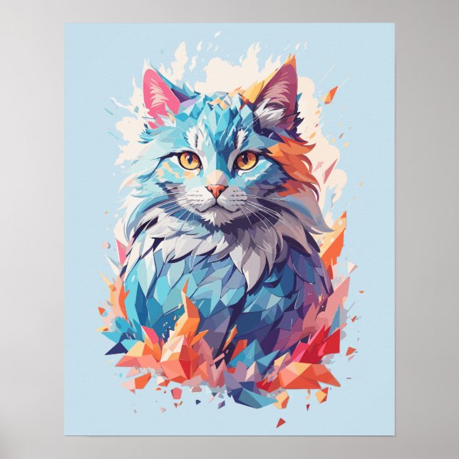 Cute Fantasy Cat Design Poster (Front)