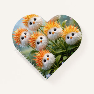 Cute Fantasy Chick Flowers Garden Spiral Notebook