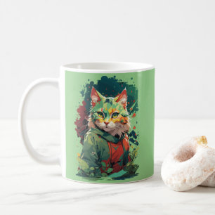 Cute Fantasy Colour Splash Cat Design Coffee Mug