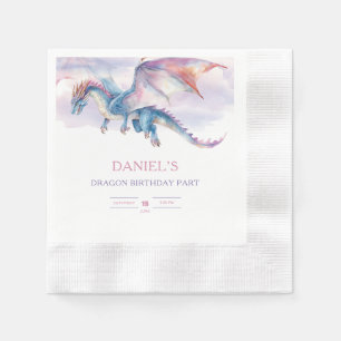Cute Fantasy Dragon Birthday Party for Kids Napkin