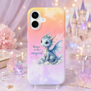 Cute Fantasy Dragon Born to Be Magical iPhone 16 Case