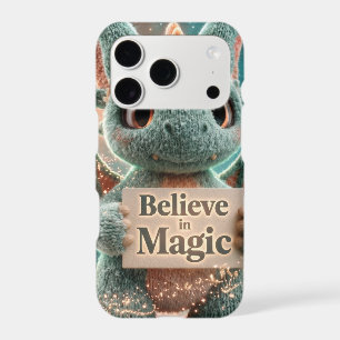 Cute Fantasy Dragon Plush Holding Believe in Magic