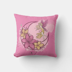 Cute Fantasy Fairy on The Moon, Custom Name Pillow