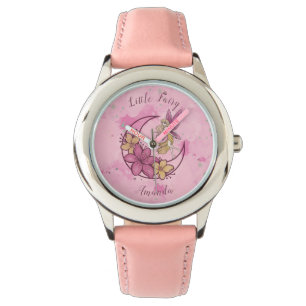 Cute Fantasy Fairy on The Moon Custom Name Watch