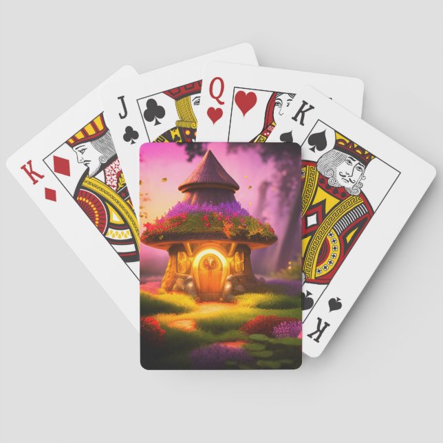 Cute Fantasy House Playing Cards (Back)