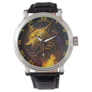 Cute Fantasy Magical Golden Wolf Watch