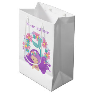 Cute fantasy mermaid customisable  medium gift bag