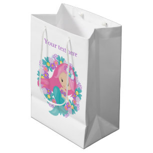 Cute fantasy mermaid customisable  medium gift bag