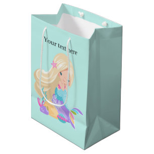 Cute fantasy mermaid customisable  medium gift bag