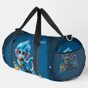 Cute fantasy monkey duffle bag
