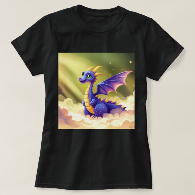 Cute fantasy mystic dragon T-Shirt (Design Front)