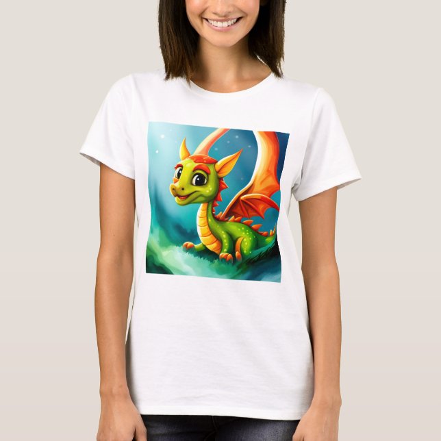 Cute fantasy mystic dragon T-Shirt (Front)