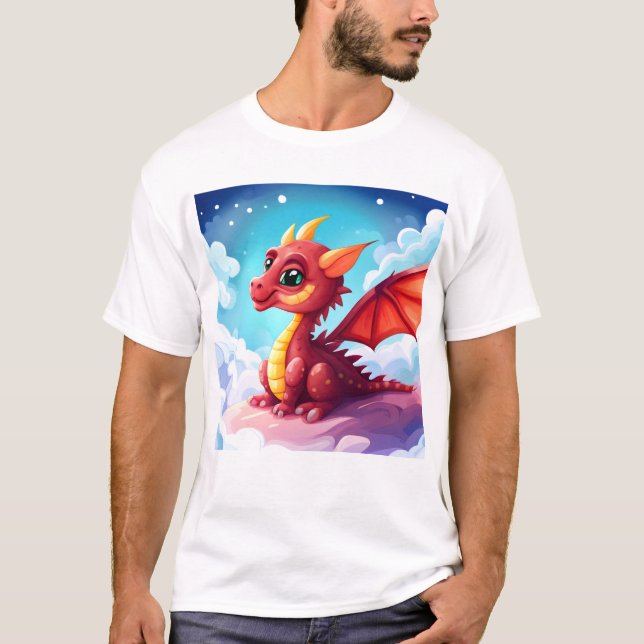 Cute fantasy mystic dragon T-Shirt (Front)