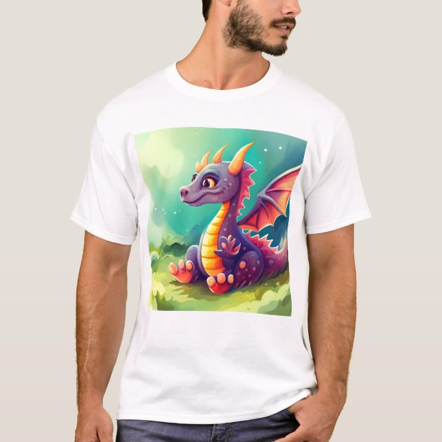 Cute fantasy mystic dragon T-Shirt (Front)
