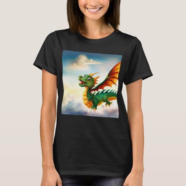 Cute fantasy mystic dragon T-Shirt (Front)