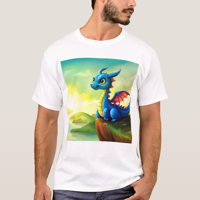 Cute fantasy mystic dragon T-Shirt (Front)