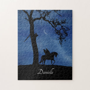 Cute Fantasy Pegasus Unicorn Custom Name Jigsaw Puzzle