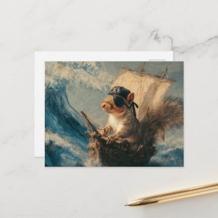 Cute Fantasy Pirate Squirrel Postcard